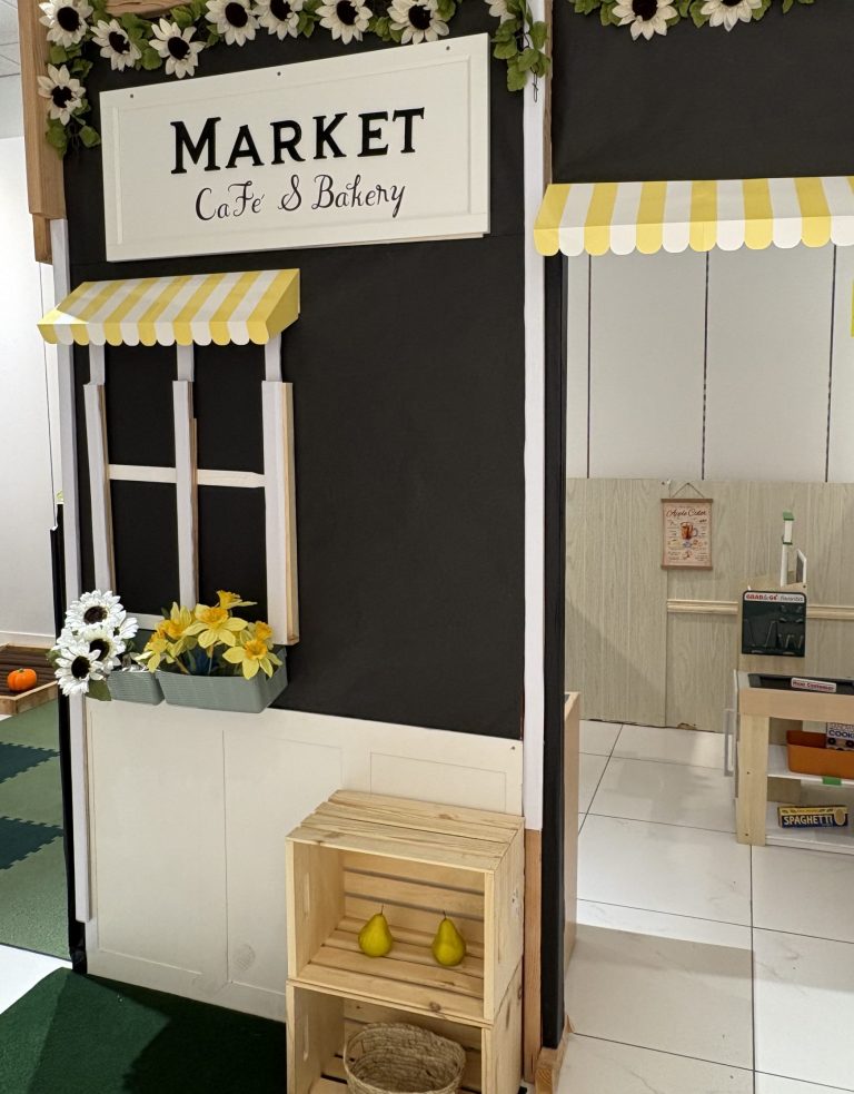 pretend grocery market at Tiny Town Solano Discovery Museum